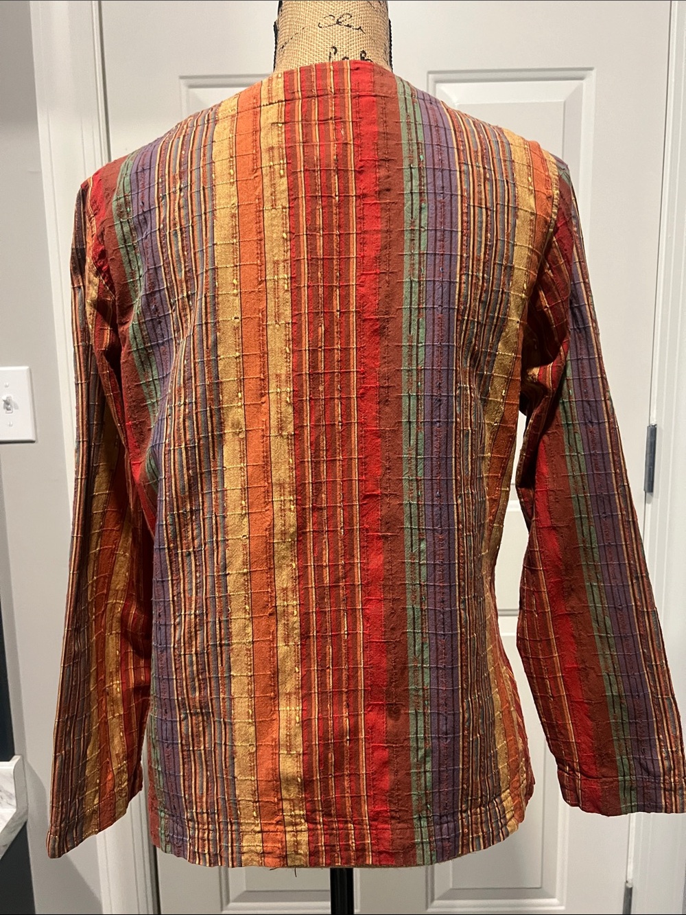Territory Ahead Cotton Multicolor Stripe Women’s Top Sz M Lightweight Colorful - Picture 2 of 7